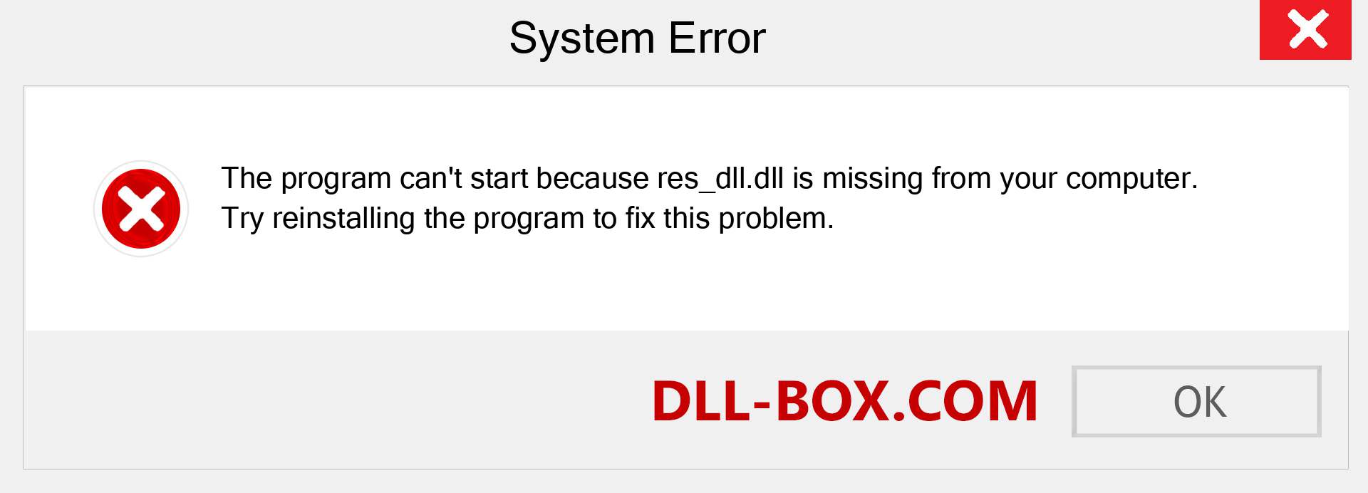  res_dll.dll file is missing?. Download for Windows 7, 8, 10 - Fix  res_dll dll Missing Error on Windows, photos, images